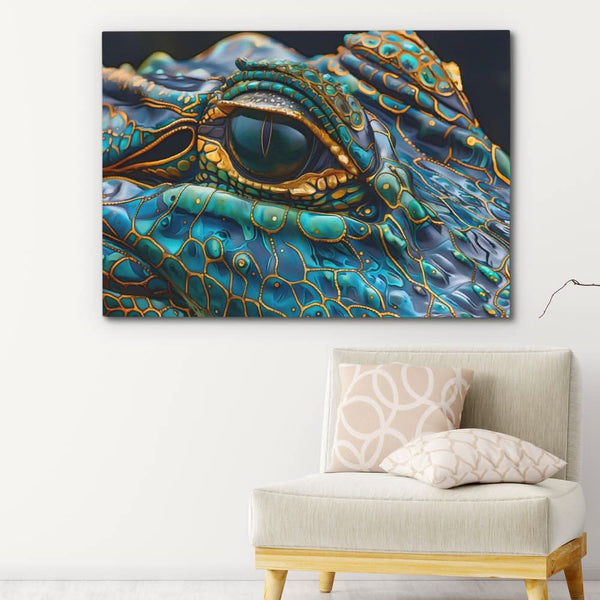 Alligator Eye in a room