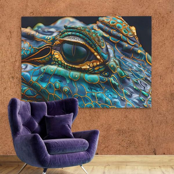 Alligator Eye in a room