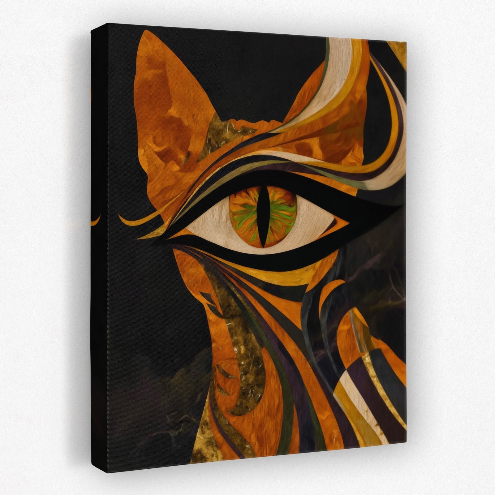 Amber Cat Swirl - Luxury Wall Art