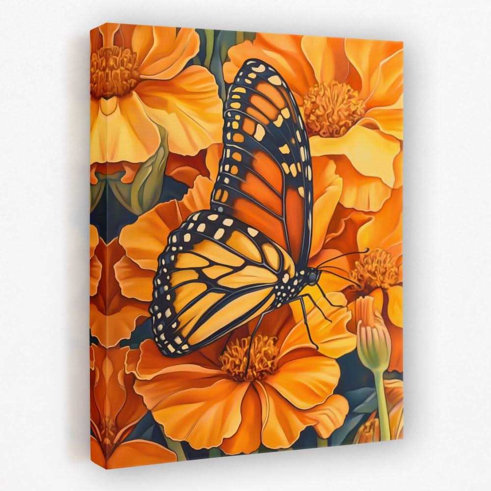 Amber Embrace - Butterfly Canvas Wall Art