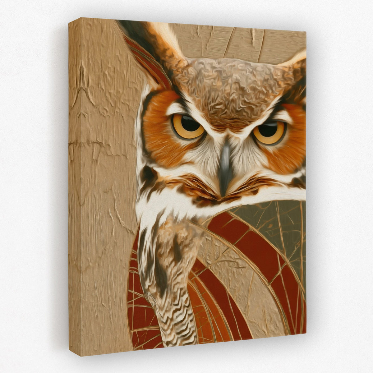 Amber Feathered Oracle - Luxury Wall Art