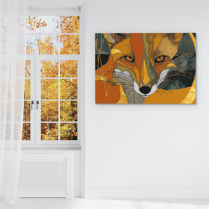 Amber Fox Portrait - Earth Tones Wall Art