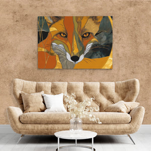 Amber Fox Portrait - Animals Art