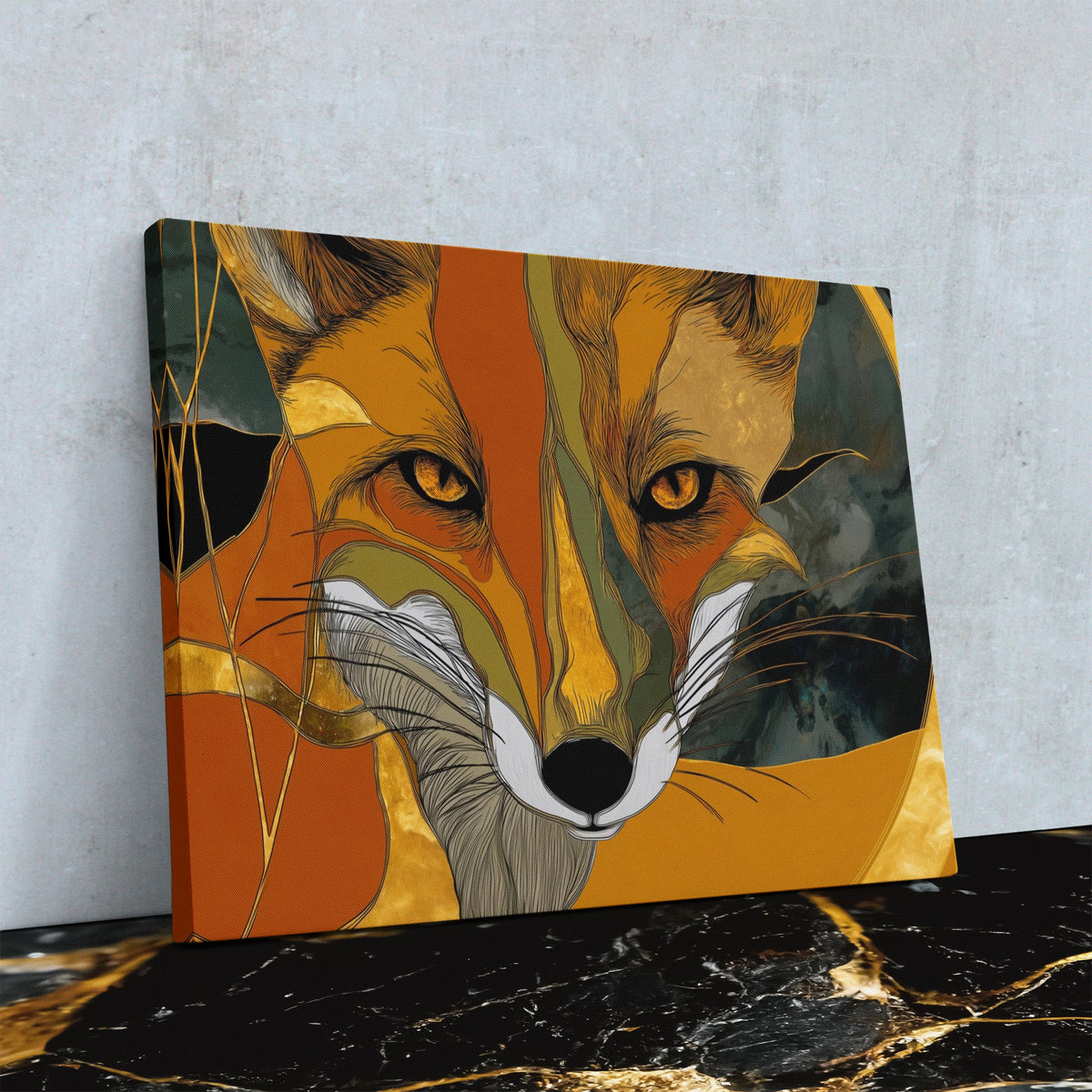 Amber Fox Portrait - Luxury Wall Art