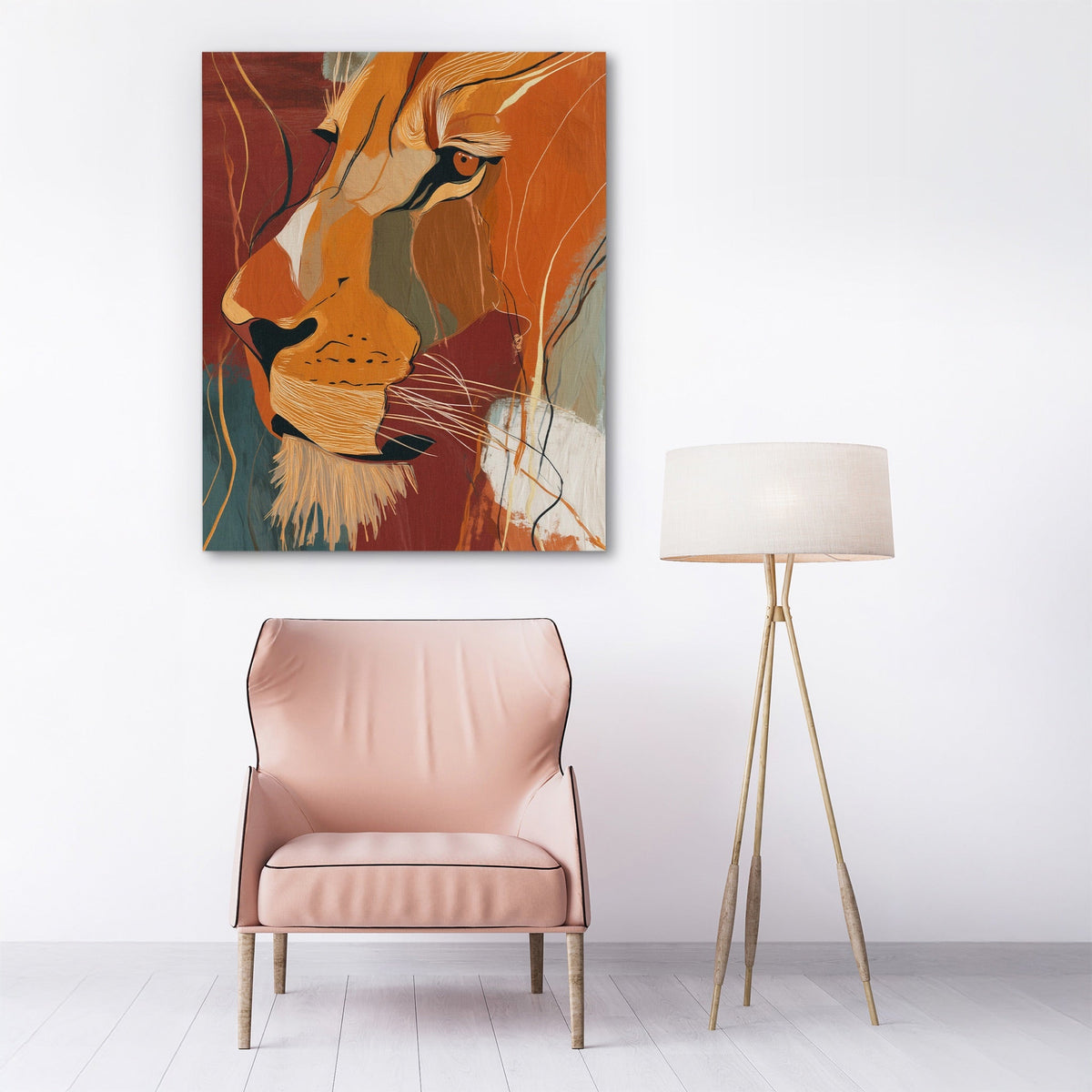 Amber Lion Ascending - Luxury Wall Art