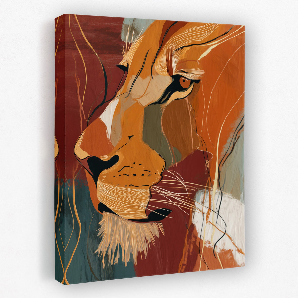 Amber Lion Ascending — Amber Lion Ascending Portrait   Side View   Mirror 190