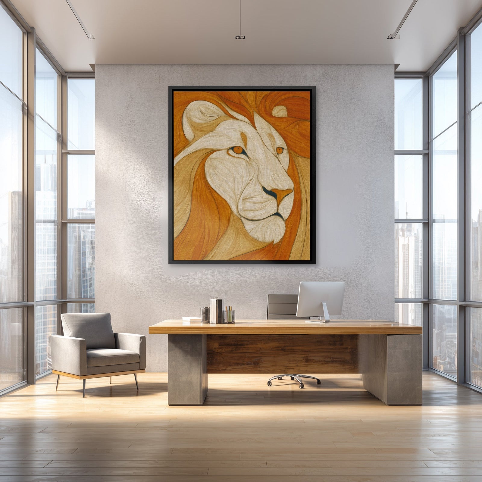 Amber Mane Flow - Luxury Wall Art