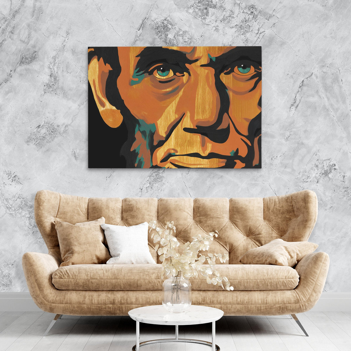 Amber Mustache Portrait - Luxury Wall Art