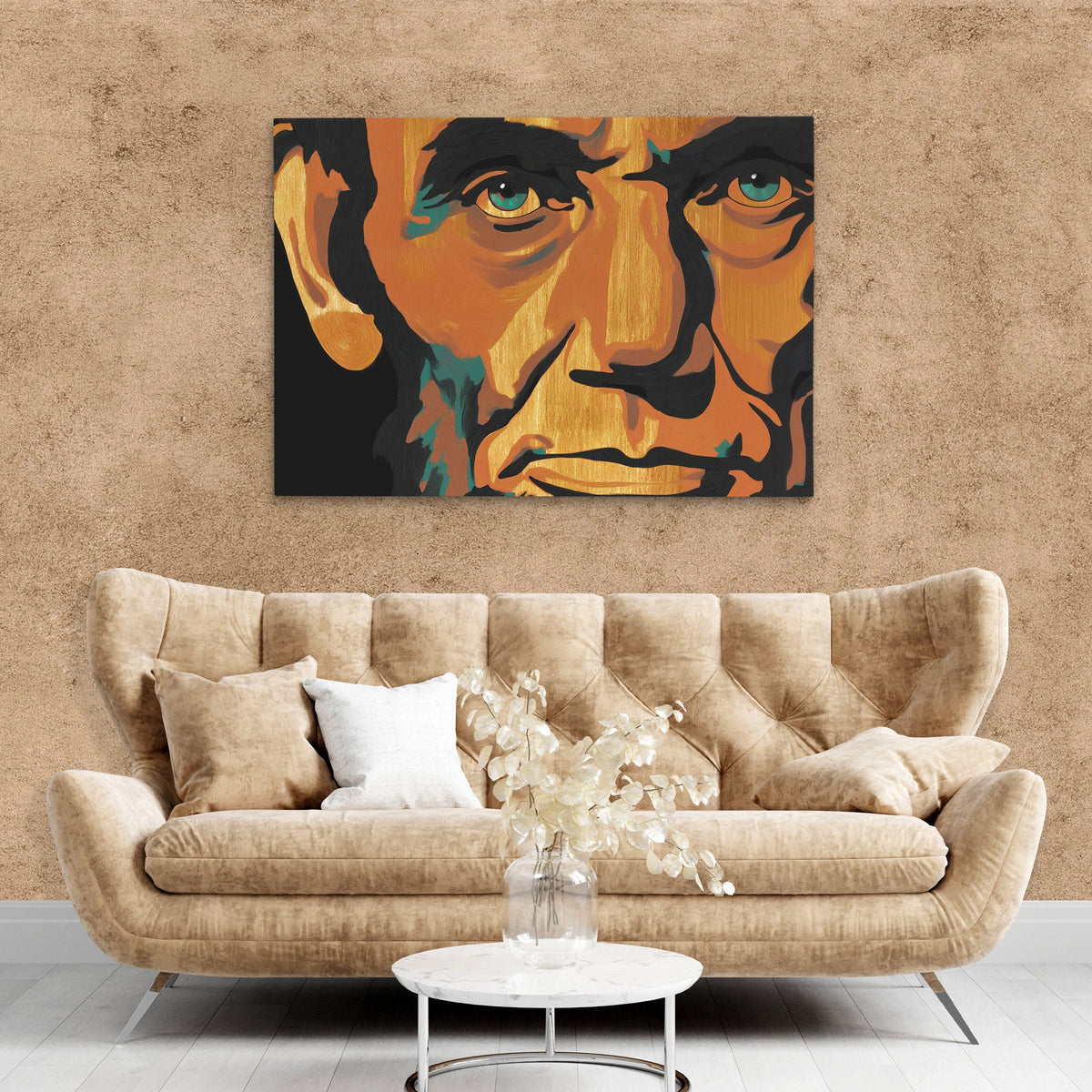 Amber Mustache Portrait - Luxury Wall Art