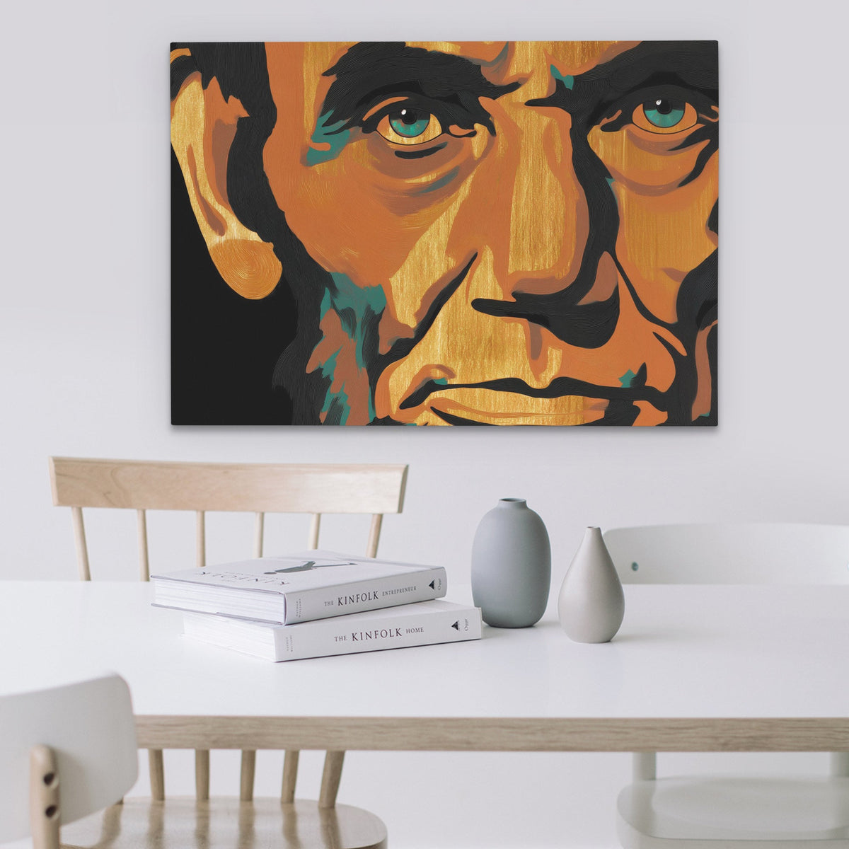 Amber Mustache Portrait - Luxury Wall Art