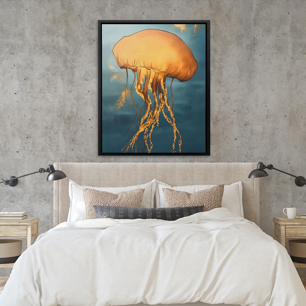 Amber Sky Jellyfish - Luxury Wall Art