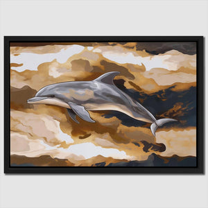 Amber Wave Dolphin - Luxury Wall Art