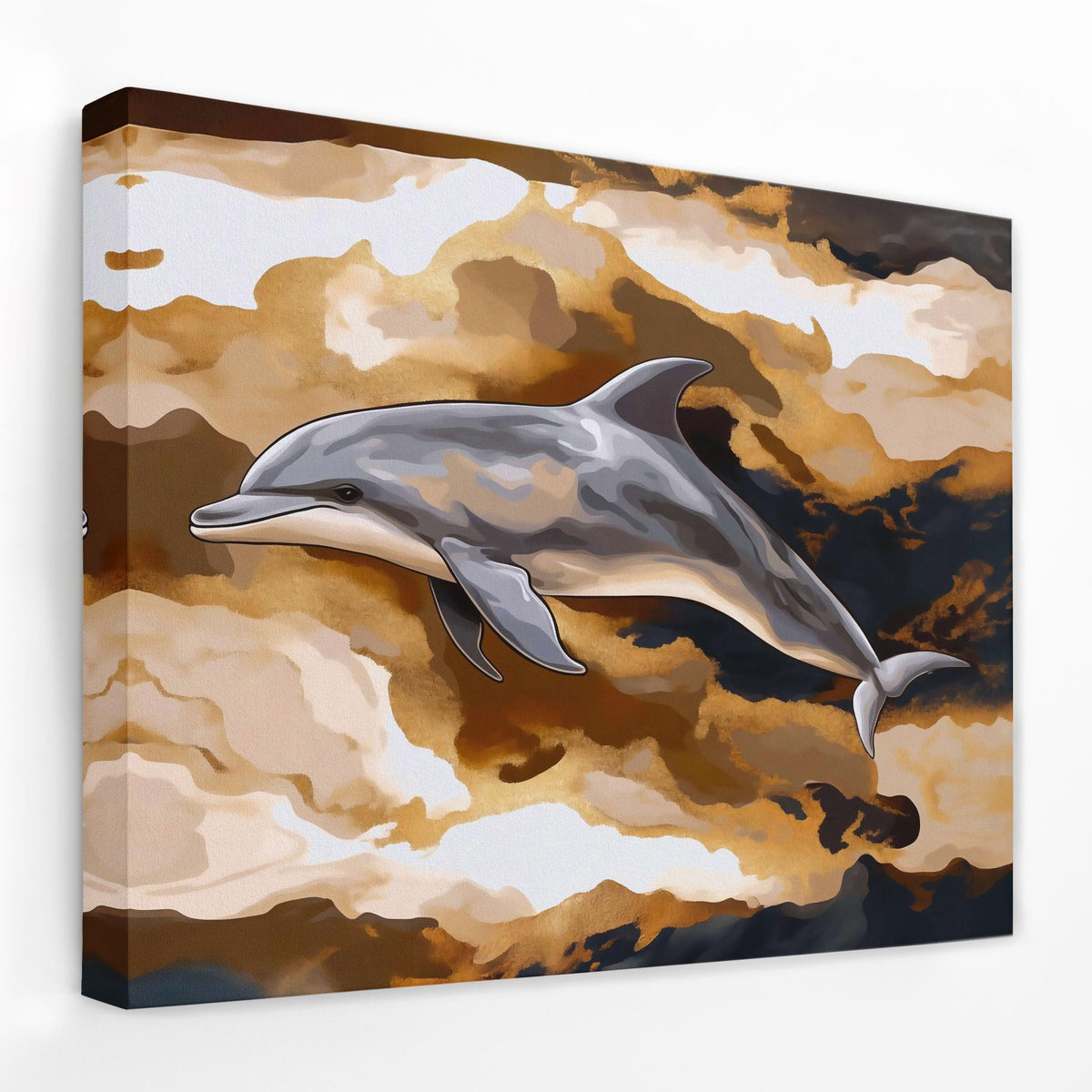 Amber Wave Dolphin - Luxury Wall Art