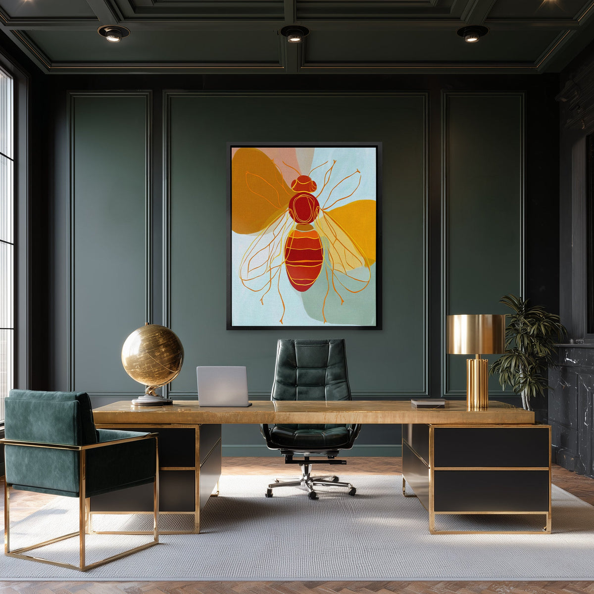 Amber Winged Harvester - Luxury Wall Art