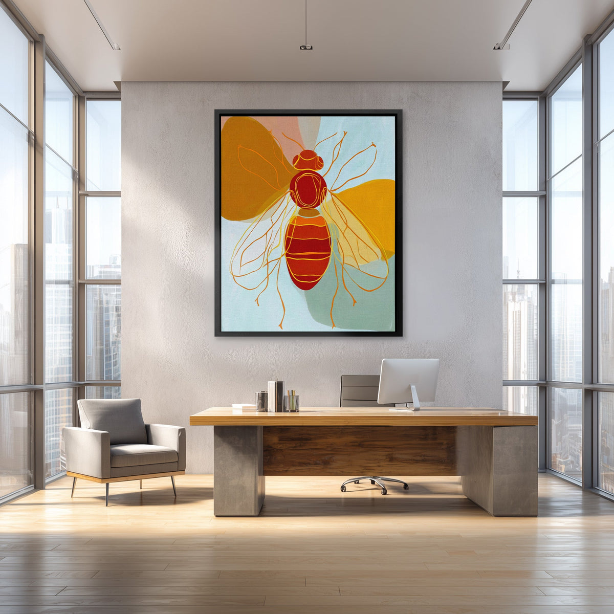 Amber Winged Harvester - Luxury Wall Art