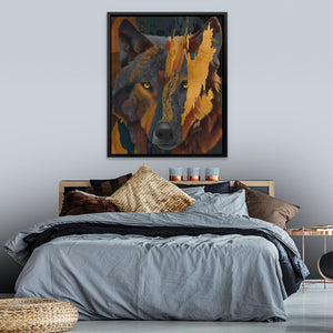 Amber Wolf Fragment - Luxury Wall Art