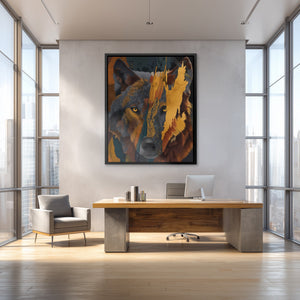 Amber Wolf Fragment - Luxury Wall Art