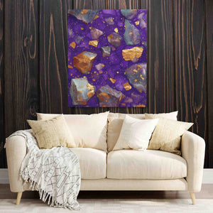 Amethyst Gold Flakes - Luxury Wall Art