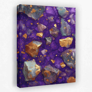 Amethyst Gold Flakes - Luxury Wall Art