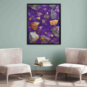 Amethyst Gold Flakes - Luxury Wall Art