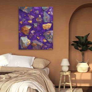 Amethyst Gold Flakes - Luxury Wall Art