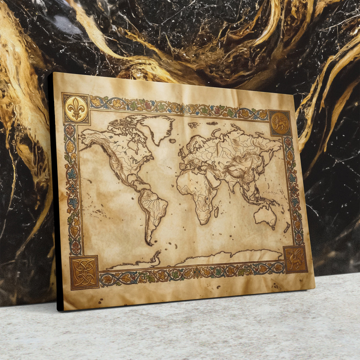 Ancient Globe Illuminated — Ancient Globe Illuminated Against Wall4x5 3 4