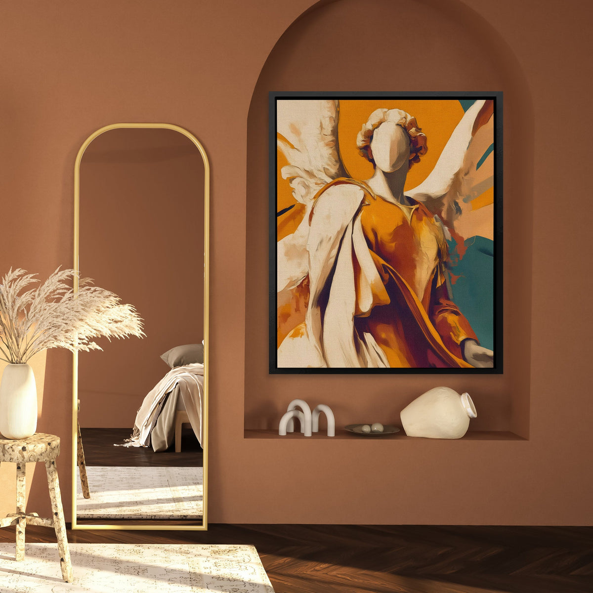 Angel's Golden Ascension - Luxury Wall Art