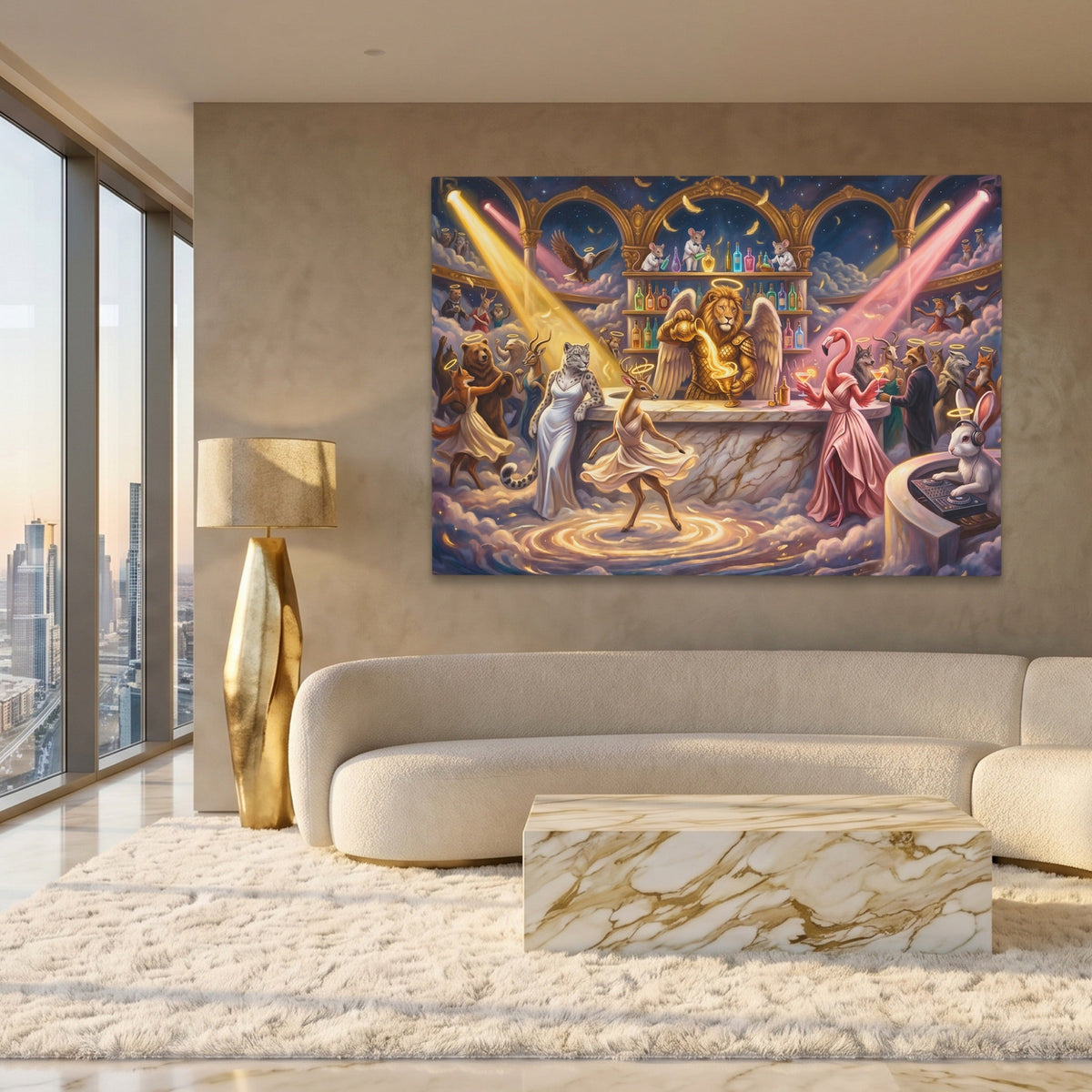 Angels Night Club canvas wall art, room view