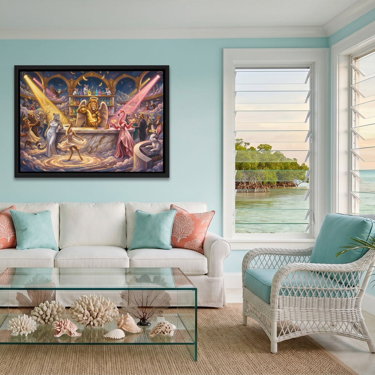 Angels Night Club canvas wall art, room view