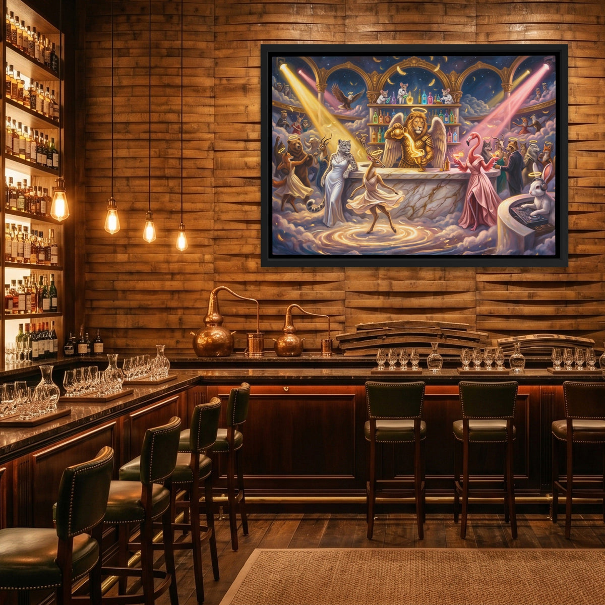 Angels Night Club canvas wall art, room view
