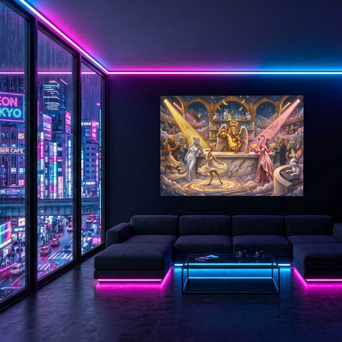 Angels Night Club — Angels Night Club Blue Pink Neon Room Land 2