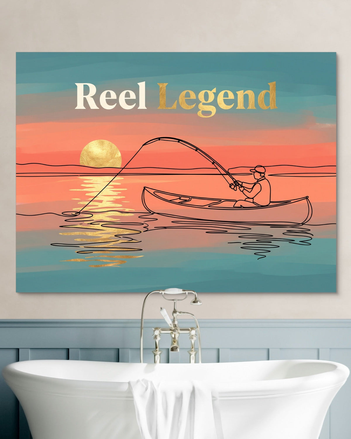 Angler Golden Sunset - Luxury Wall Art