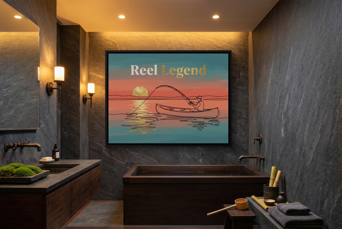 Angler Golden Sunset - Luxury Wall Art