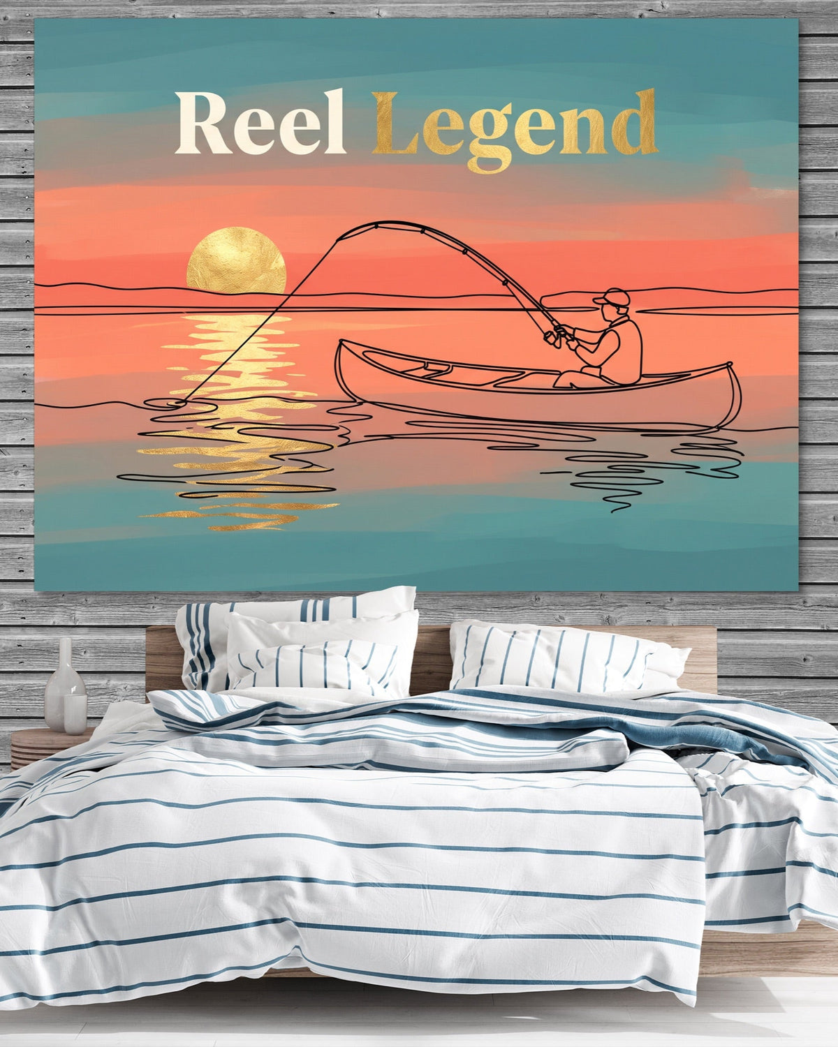 Angler Golden Sunset - Luxury Wall Art