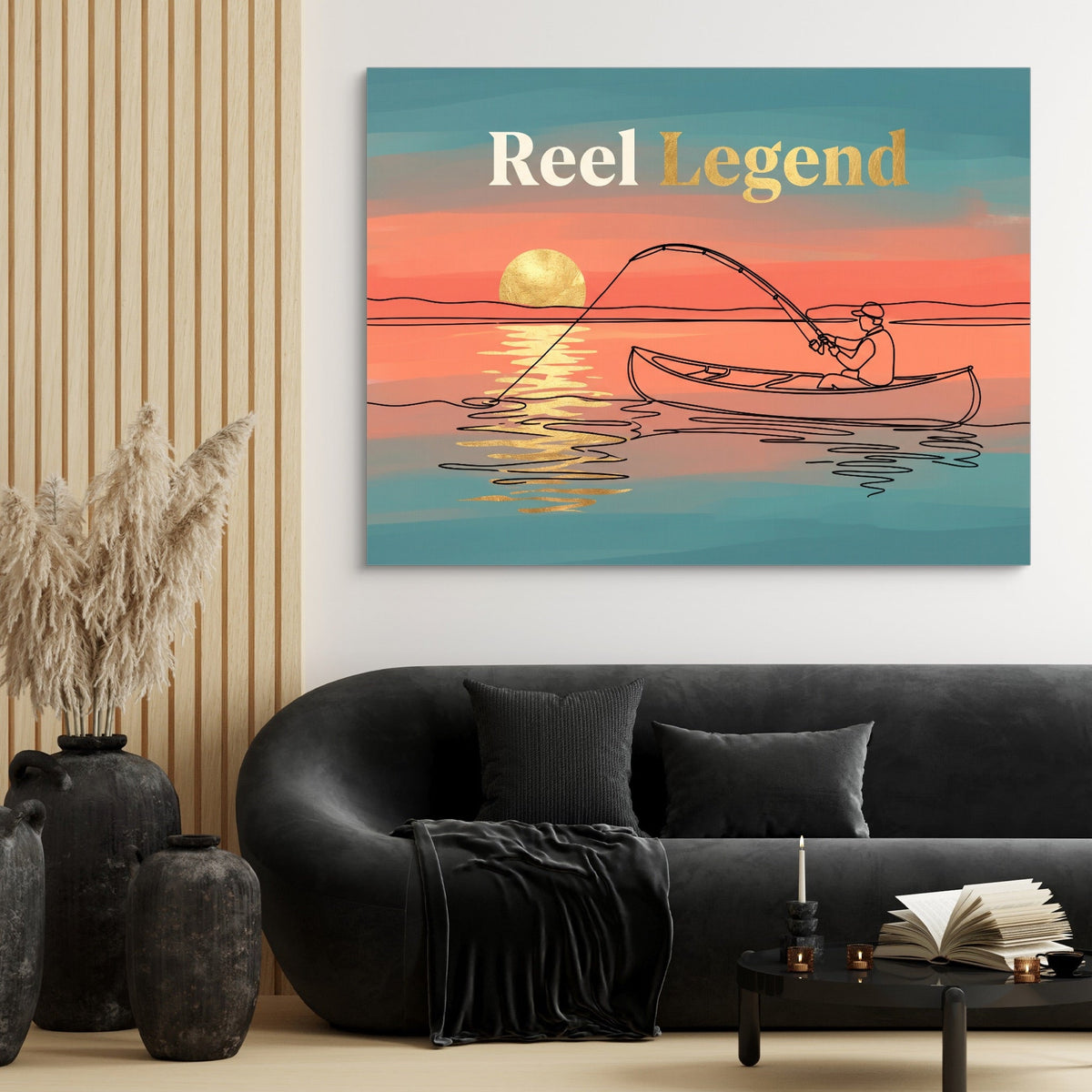 Angler Golden Sunset - Luxury Wall Art