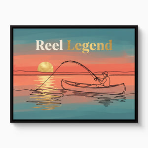 Angler Golden Sunset — angler golden sunset white studio framed black