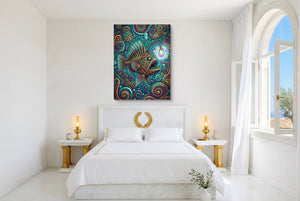 Anglerfish's Beacon — anglerfish's beacon bedroom with window 1port flush print