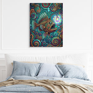 Anglerfish's Beacon — anglerfish's beacon sq light blue bed 1port flush print