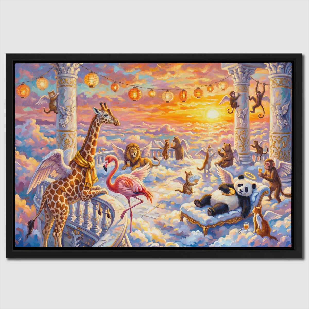 Animals Heavenly Sunset canvas wall art