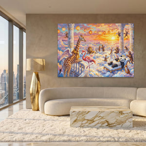 Animals Heavenly Sunset — Animals Heavenly Sunset White Gold Lux Land 220