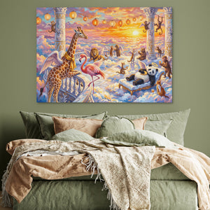 Animals Heavenly Sunset — Animals Heavenly Sunset Green Bedroom 58