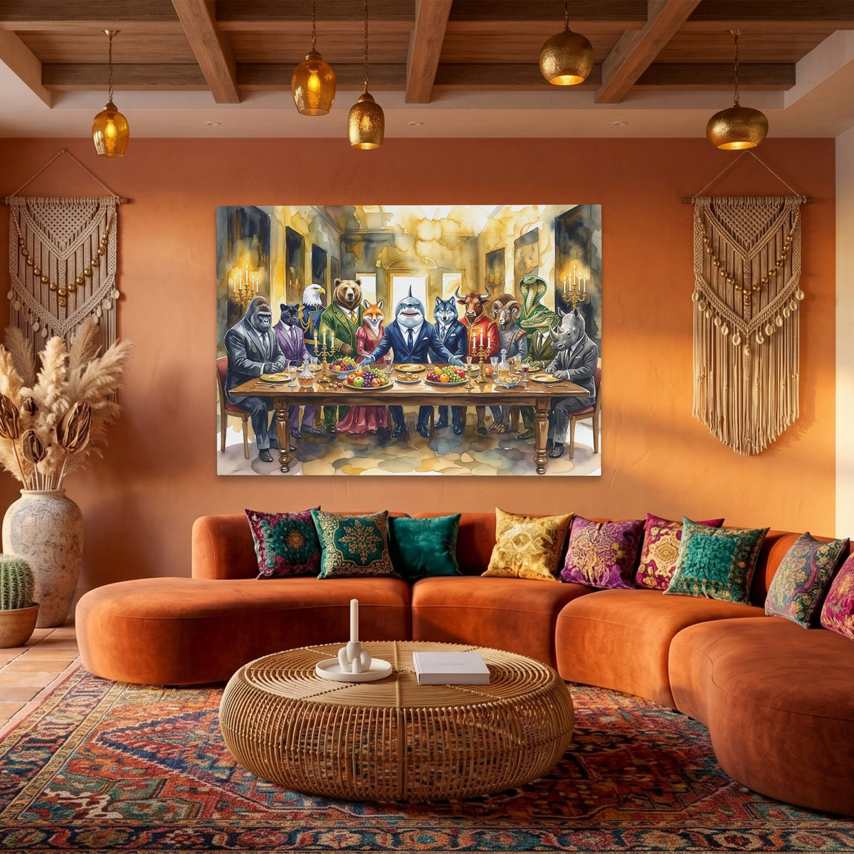 Animals Last Supper - Luxury Wall Art