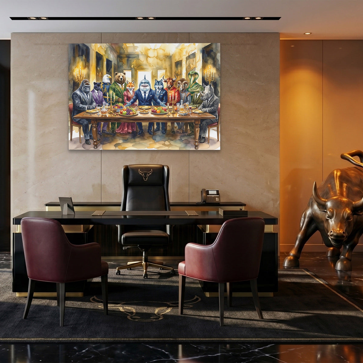 Animals Last Supper - Luxury Wall Art