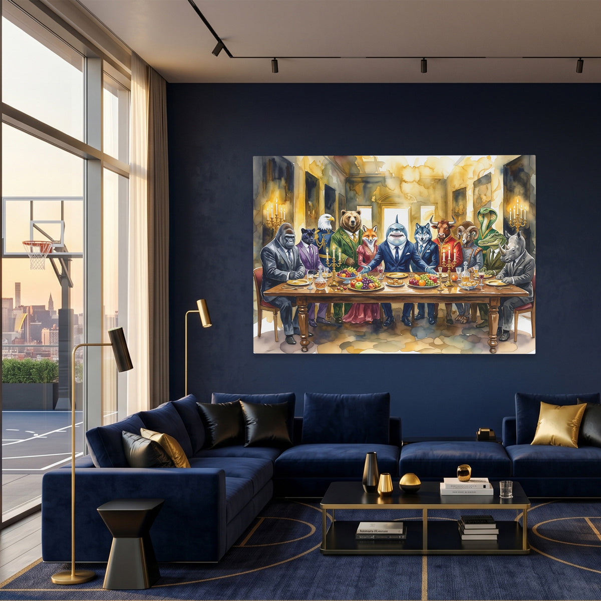 Animals Last Supper — Animals Last Supper Basketball Room Land 23