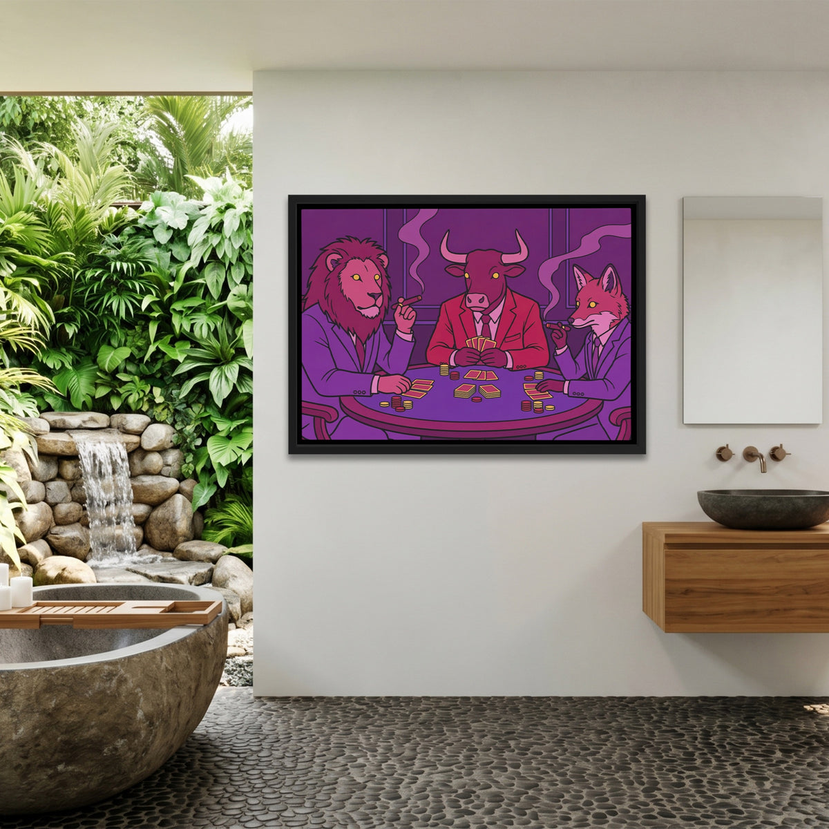 Animals Midnight Poker — Animals Midnight Poker Outdoor Bathroom Land 168