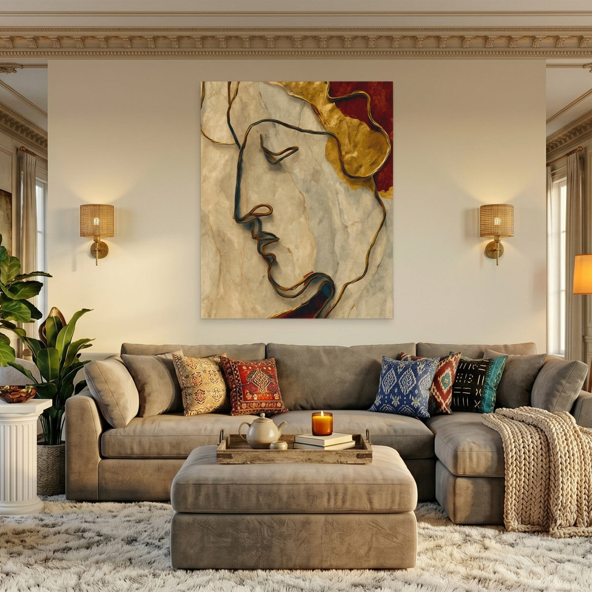 Antique Profile Line - Luxury Wall Art