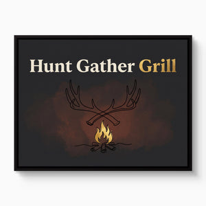 Antlers Campfire Glow — antlers campfire glow white studio framed black