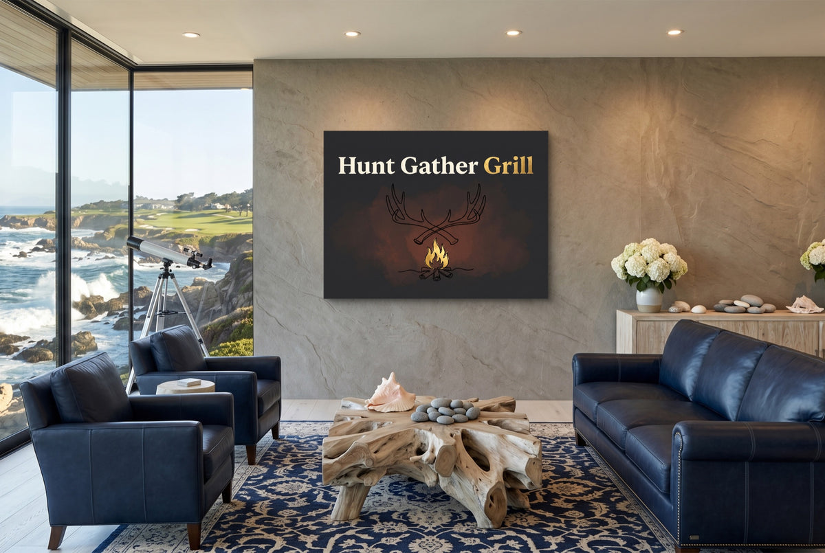 Antlers Campfire Glow — antlers campfire glow living room with ocean view 1land flush print