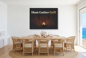 Antlers Campfire Glow — antlers campfire glow small dining room with ocean view 1land flush print