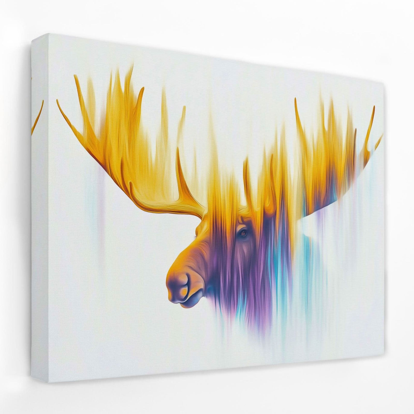 Antlers of the Aurora - Animals Canvas Wall Art